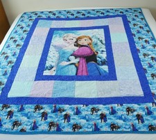 Disney Frozen Quilt 75" x 67" Homemade Throw Comforter Elsa Anna Patchwork