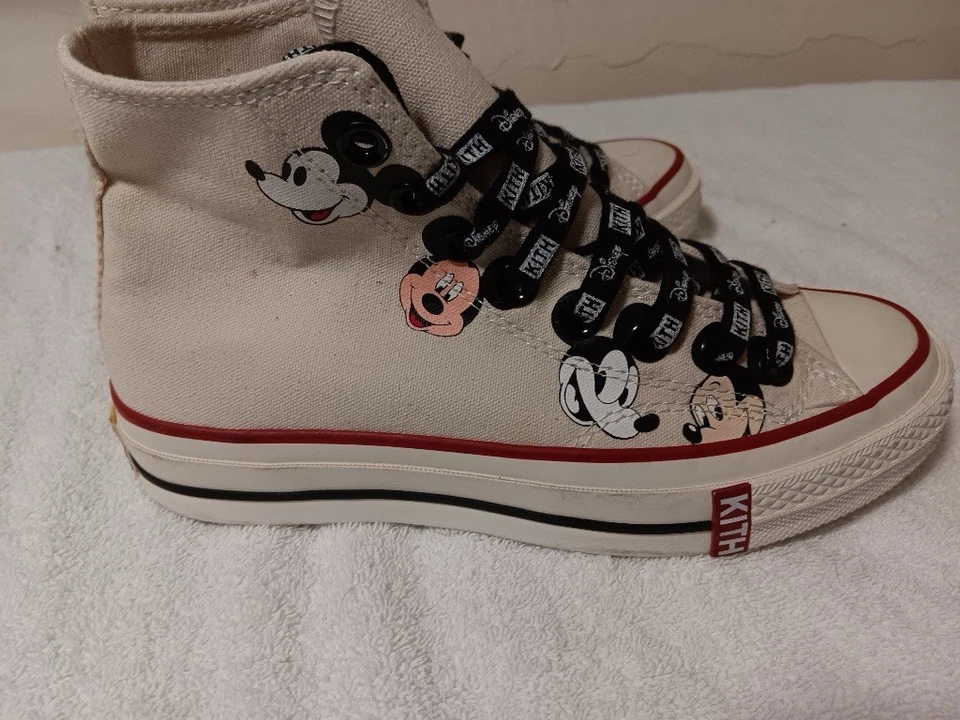 Kith Disney Converse Mickey Mouse Chuck Taylor High 1970 Sneakers White , Sz 6 - Image 3 of 4