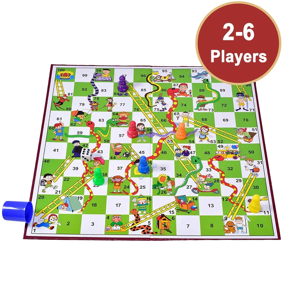 Ludo Snakes & Ladders Play Fun Traditional Classic Board Games Family Kids  - Image 3 of 4