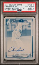 2024 BOWMAN DRAFT CHASE HARLAN 1/1 PRINTING PLATE AUTOGRAPH PSA 10 AUTO
