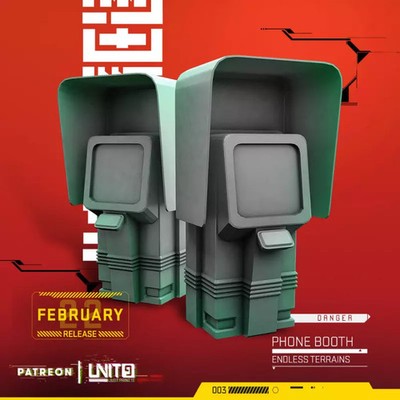 Druck 3D Figürchen Wargame Unit-9 - Phone Booth (2 Teile)