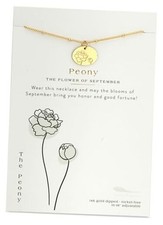 Birth Flower Necklace - 14k Gold Dipped Birth Month Pendant on a Beaded April