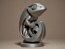 Chamäleon Figur | Geometric Chameleon Statue | Reptilien Deko | Modern Animal