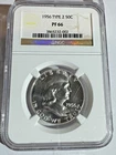 1956 Proof Franklin Type-2 Half Dollar 50C Graded PF66 NGC