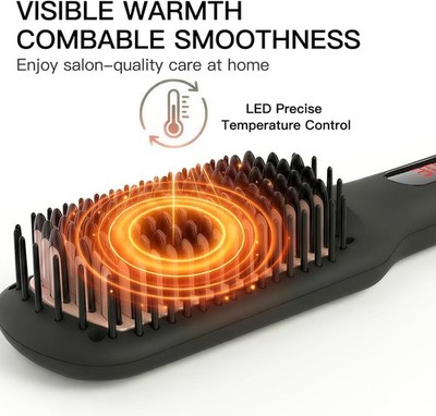 MEGAWISE Pro Ceramic Ion Hair Straightener Brush for Home | MCH Fast 20s