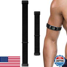 Fitbit Charge 6/5 Fitness Tracker Band - Adjustable Nylon Sport Strap - Black