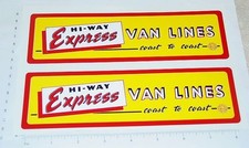 Pair Marx Hiway Express Van Lines Panel Stickers MX-005