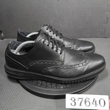 Cole Haan Shoes Mens Size 11.5M Black Leather Wingtip Brogue Oxford Dress