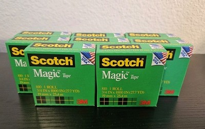 Vintage Scotch Magic Tape 810 NEW OLD STOCK - Lot of 8 Rolls - 3/4'' x 1000'' Made