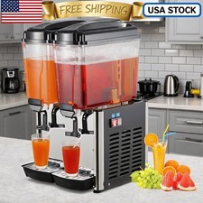 Commercial Beverage Dispenser 2 Tanks 36L Cold Drink Machine for Cafe Bar 36L
