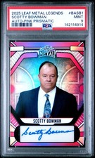2025 LEAF METAL LEGENDS AUTOGRAPHS BASB1 SCOTTY BOWMAN PINK PRISMATIC #/5 PSA 9