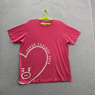 Uniqlo x BT21 Men Shirt XL Red Super Cute Tata UT Logo Short Sleeve