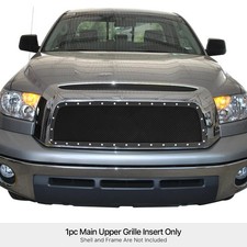 Aps Rivet Style Stainless Grille Black For 07-09 Toyota Tundra Gr20led64h