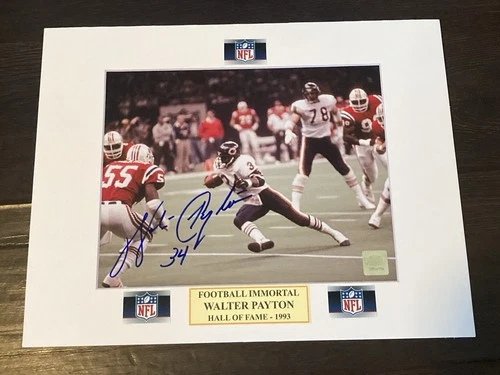 Walter Payton Autograph “BEARS” Signed 8x10 Photo In A 11x14 Matt.HOF. With COA