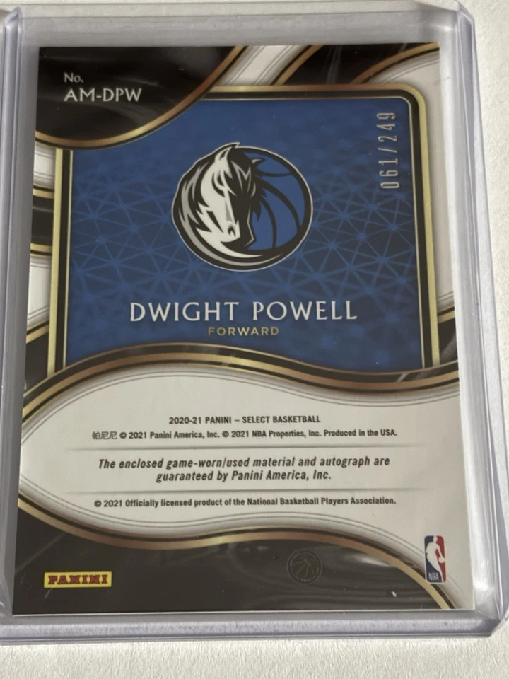 2020-21 Panini Select Memorabilia /249 Dwight Powell #AM-DPW Auto - Image 2 of 4