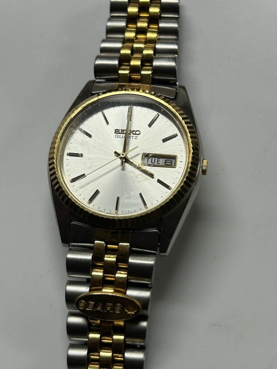 Vintage Seiko President Men 7N43-8111 Two Tone Quartz 34mm Watch