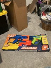Nerf N Series Triple Action Pack 3 Blasters  12 Darts New Hasbro