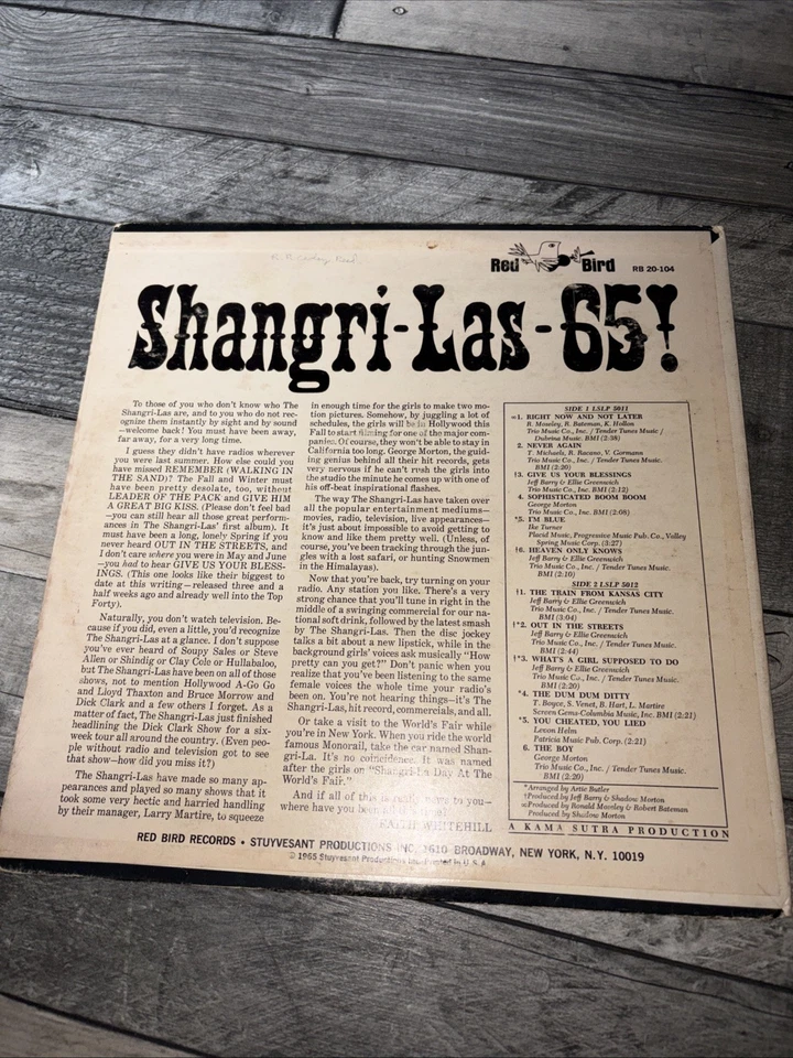 The Shangri-Las - Shangri-Las 65! - 12” Vinyl Record LP - 1965 Red Bird US 1st Foto 4 de 4