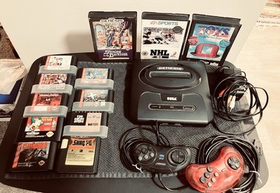 Sega Genesis HD Console Bundle   CIB Games + 196-in-1 Cart Vaulted Retro Tech 