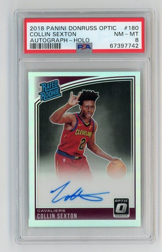2018 Panini Donruss Optic Collin Sexton #180 Rated Rookie Holo RC Auto PSA 8