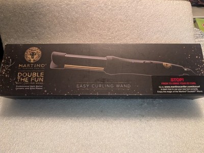Martino Cartier Double The Fun Ceramic Curling Wand Gold Plated MCT3001 NIB
