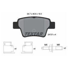 Satz Bremsbeläge Bremsklötze hinten für Peugeot 207 WA CC WD SW WK | 24133152