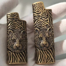 Brass Retro Lighter Case Cover Fits Bic Lighter J3/J5 Lighter Case Cover Gift