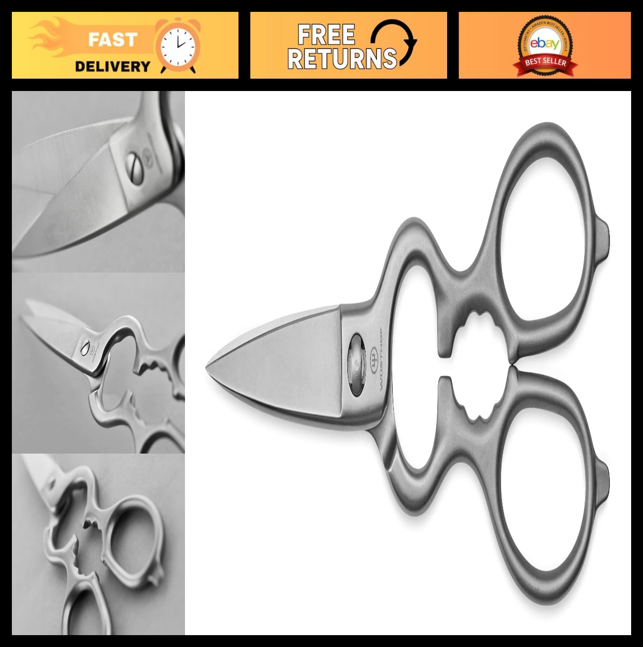 Stainless Steel Kitchen Shears - Heavy Duty, Multi-Purpose Scissors for Cooking
Opens in a new windo