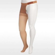 Juzo Soft Thigh High, Left Hip Attachment, Full Foot, 30-40mmHg Size: I Beige