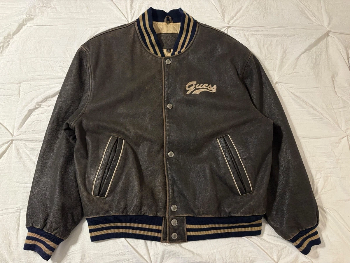 25+ GUESS Leather Outer Shell Brown Coats, Jackets & Vests for Men 