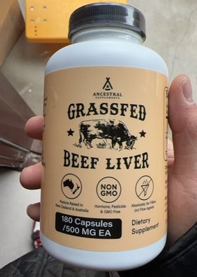 180Capsules-Ancestral Supplements Grassfed Beef Liver 500mg EA  Exp 07/2028