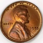 1955 P Lincoln One Cent Gem BU Red Penny-Very Clean Deep Red Color-Free Post