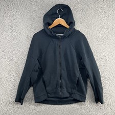 Nike Tech Hoodie Womens Medium Black Zip Hooded Sweatshirt Fleece Sportswear