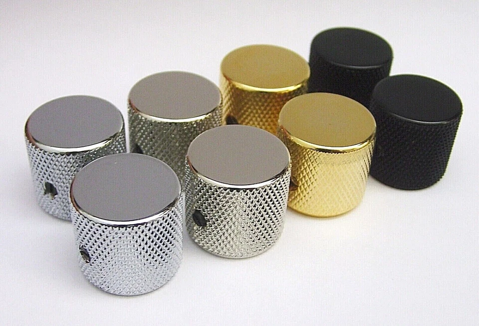 2er Set x Metall Laufknöpfe für USA Solid Shaft Tele/P.Bass Allparts USA