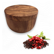 Dose, Vorratsdose, Gewürzdose, Kräuterdose, Schmuckdose, handgefertigt aus Olive