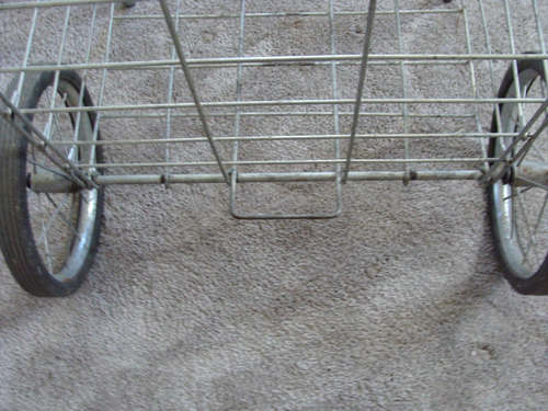 Vintage Metal Rolling Shopping Cart Folding Wire Grocery Flea Market Laundry - Picture 5 of 9