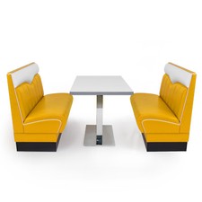 American Dinerbank London Set II gelb-wei&szlig;, Fifties-Sixties Retro