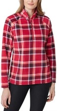 New Women's Eddie Bauer Red Fleece 1/4 Zip Pullover Size Small