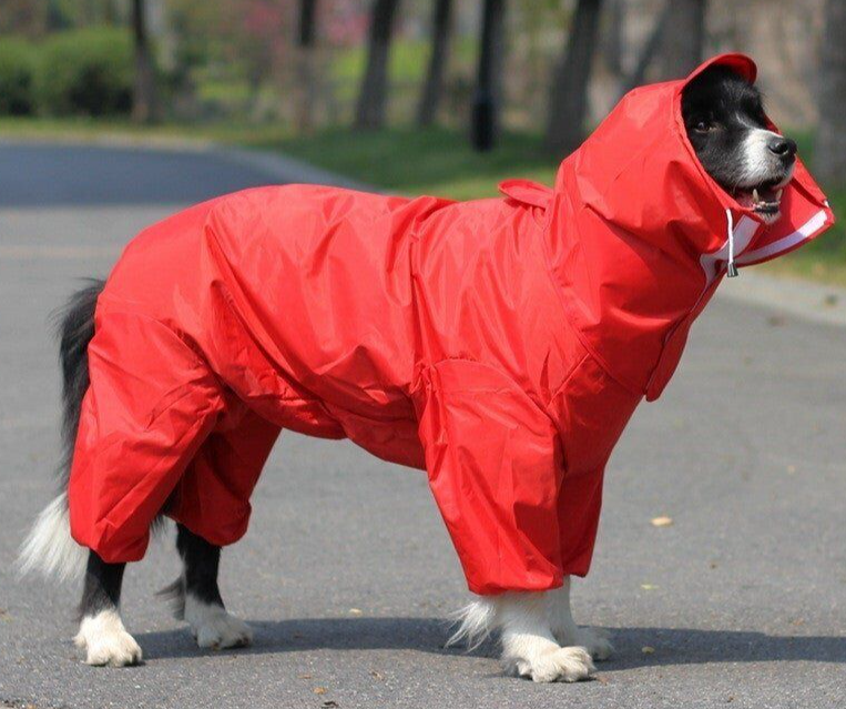 Dog Raincoat with Removeable Hood Large Size 26 Red New eBay
