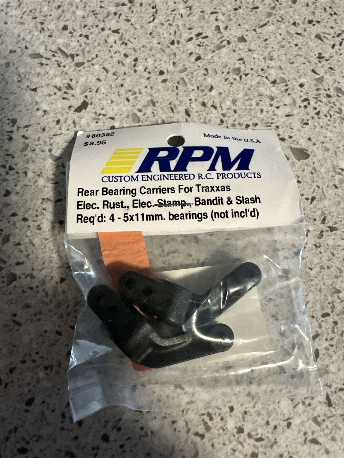 NEW RPM Traxxas Rustler Stampede Bandit Slash Rear Bearing Carriers 80382