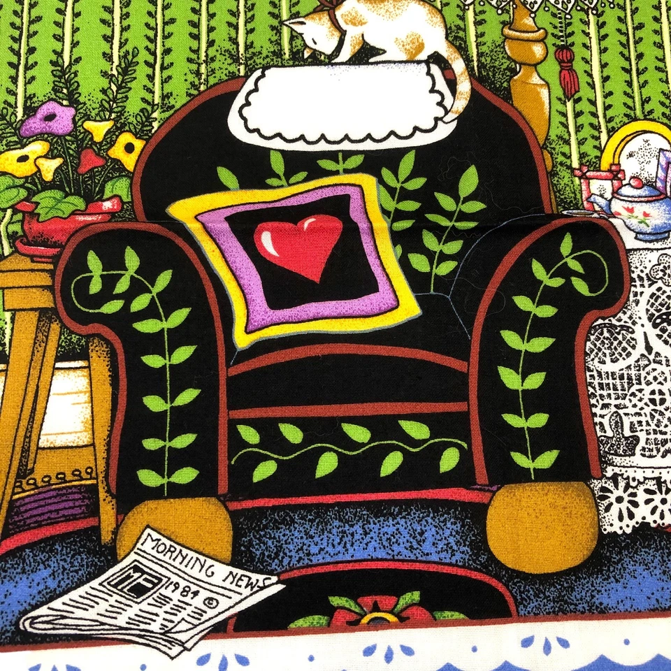 Mary Engelbreit Home is Where the Heart Is Cotton Fabric and Coordinating Piece - Image 3 of 4