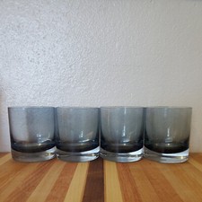 4 Set Colored Glasses Whisky Rocks Cups Blue/Gray Color Mosier STYLE *READ*