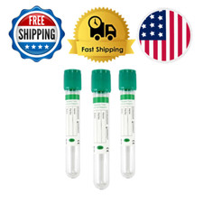 Vacuum Blood Collection Tube Heparin Lithium 16x100mm 10ml Green 200 Tubes