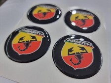 Loghi ruota adesivi Abarth 50mm resina per coprimozzo Fiat Abarth 500 spider