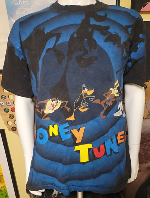 Vintage 90s 1994 Wild Oats Looney Tunes Allover Print T Shirt OSFM