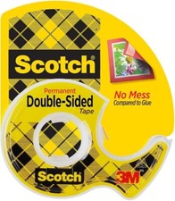 Scotch Double Sided Tape, 3/4 in x 400 in, 1 Dispenser/Pack 667 