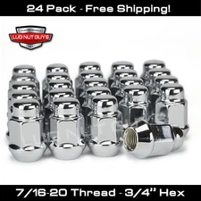 Lug Nuts Bulge Acorn 7/16 Chrome 24 Pieces