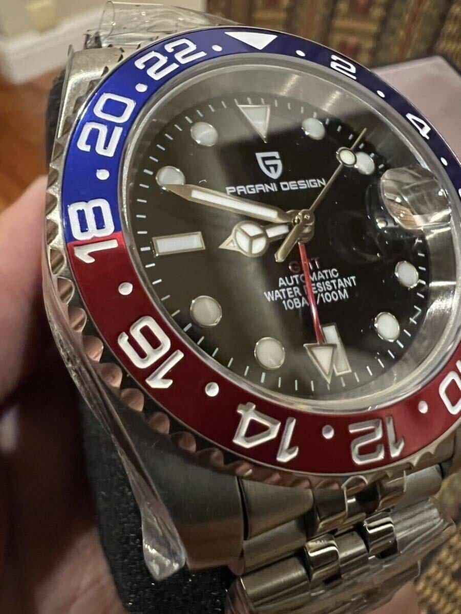 GMT Pepsi color automatic winding red & blue Pagani design Jubilee