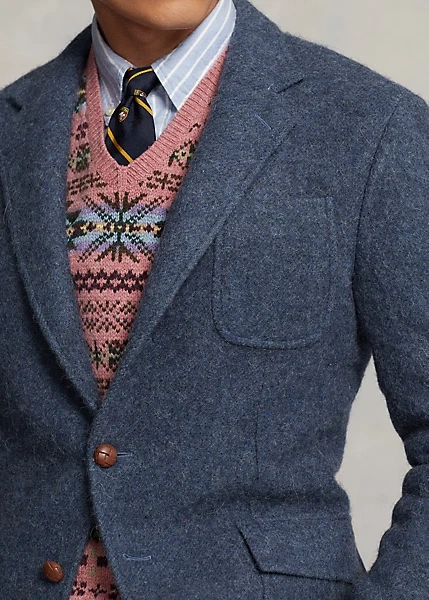 Abrigo Blazer Deportivo Polo Ralph Lauren Azul Lana Cepillada RARO Para Hombre Talla 42L $998 Foto 2 de 4