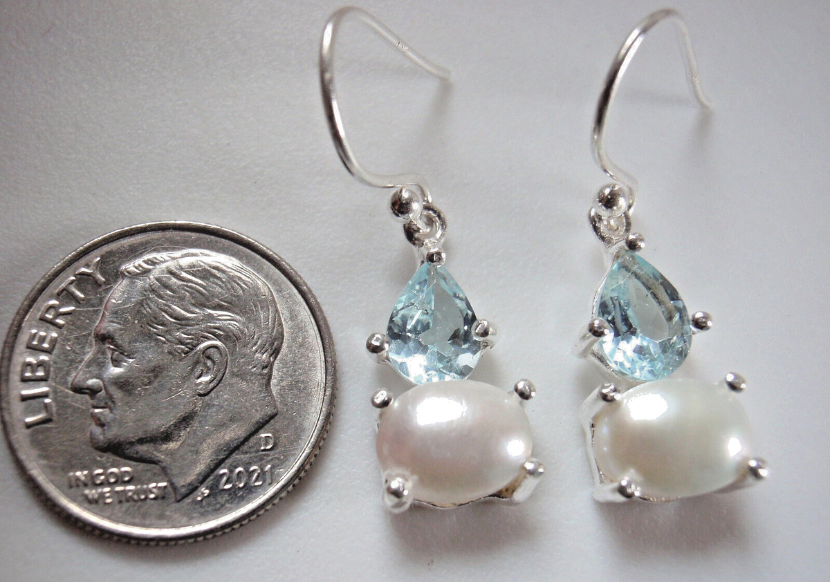 1*p様 All Blue Pearl earrings mediumシルバーピ 1*p様 All Blue Pearl earrings mediumシルバーピ Blue Pearl Drop
